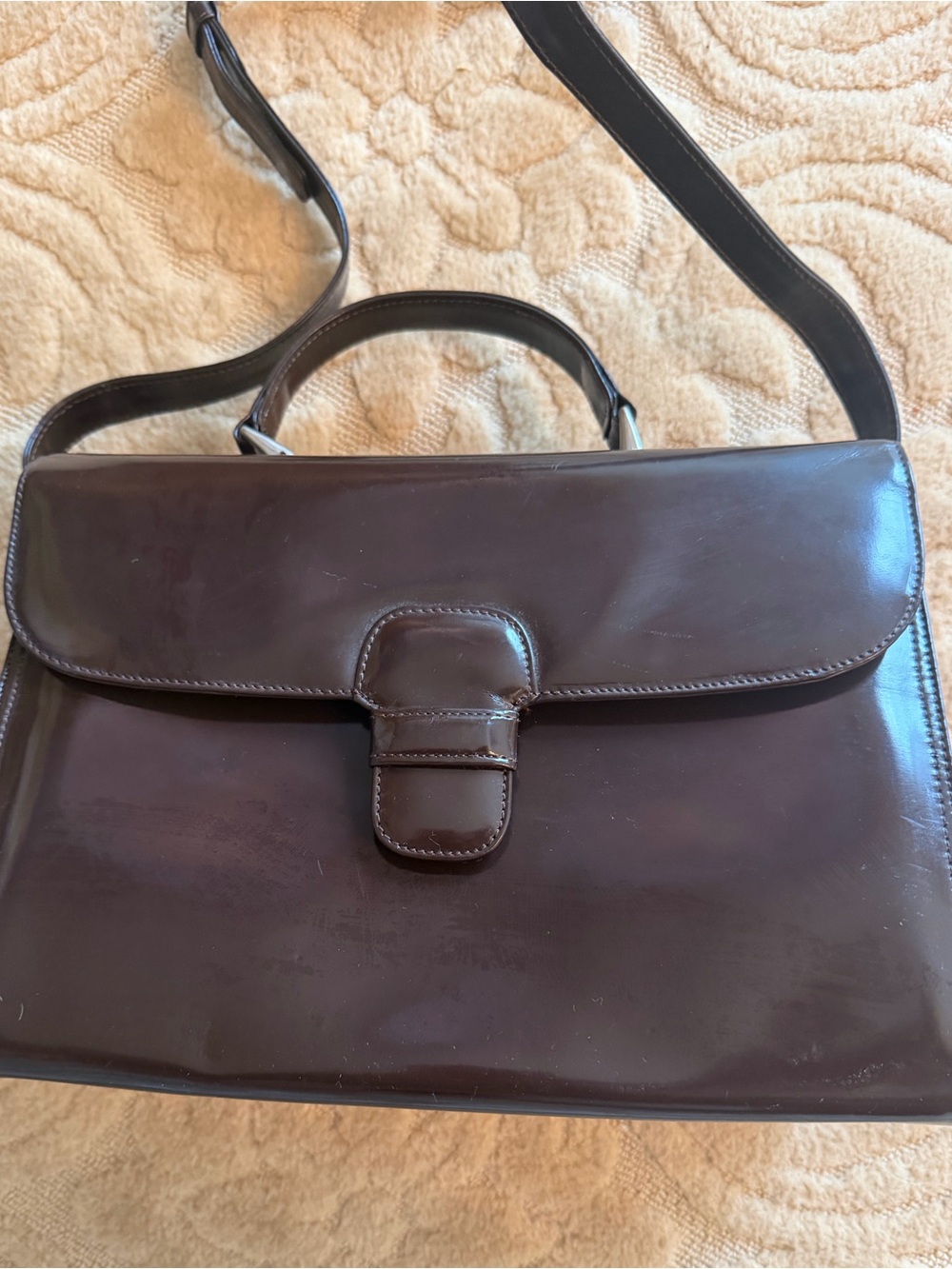 Designer top handle large box bag chocolate brown. Vintage and new, rare maraolo